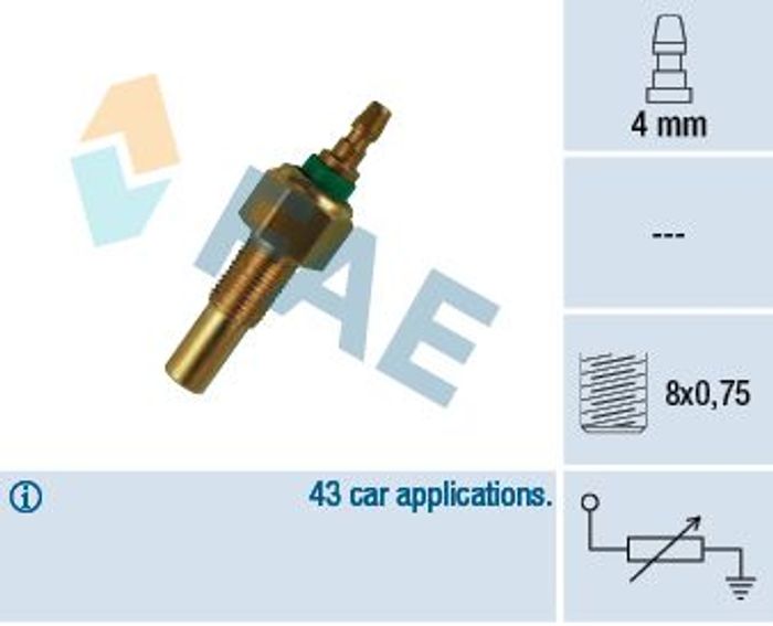 Kühlmitteltemperatur -Sensor (anzahl der Pins: 1, grün) passt zu: MAZDA 121 I...