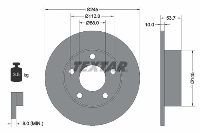 Bremsscheibe hinten L/R (ohne Radschraube) passt zu: AUDI A6 C5 1.8-4.2 02.97...
