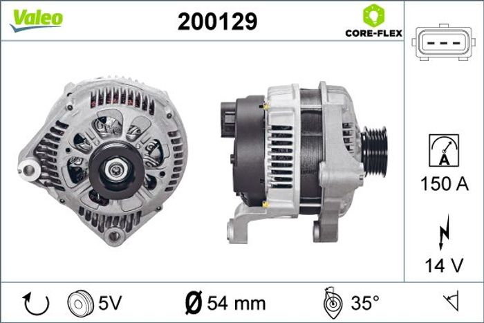 Alternator (14V, 150A, runderneuert) passt zu: BMW 3 (E46), 5 (E39), 7 (E38),...