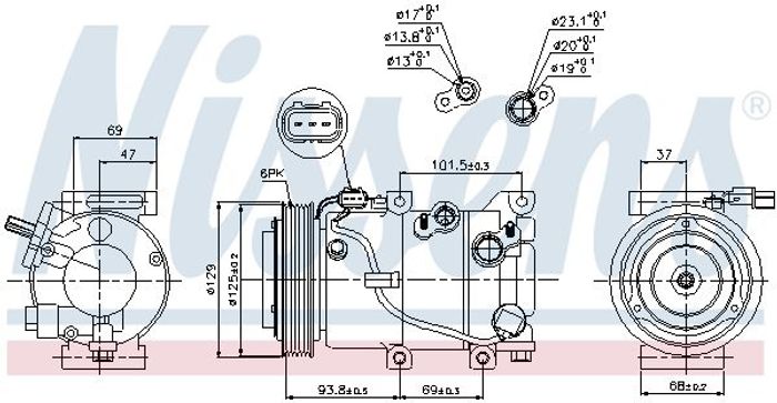 Klimakompressor passt zu: HYUNDAI IX35; KIA SPORTAGE III 1.6 06.10-12.15