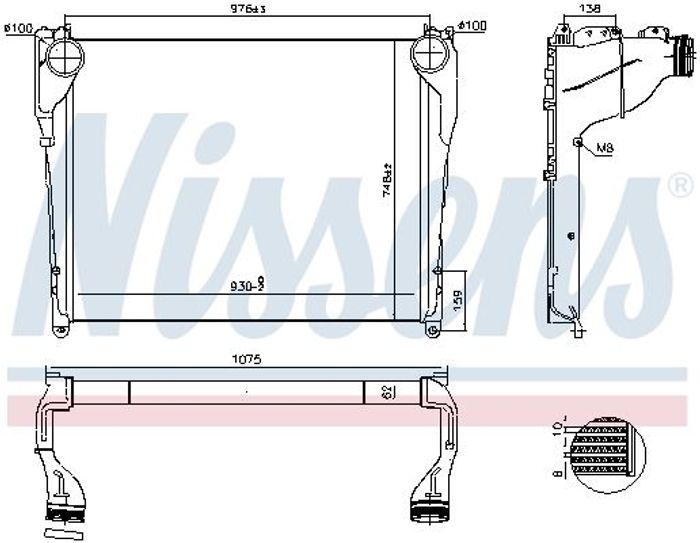 Ansaugluftkühler EURO 6 passt zu: MERCEDES ACTROS MP4 / MP5, ANTOS, AROCS 471...