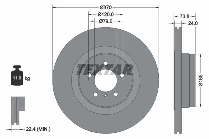 Bremsscheibe hinten L/R (ohne Radschraube) passt zu: BMW 7 (E65, E66, E67) 4....