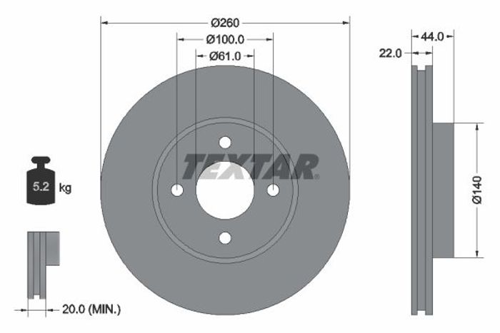 Bremsscheibe vorne L/R passt zu: NISSAN MICRA IV, NOTE 1.2/1.5D 05.10