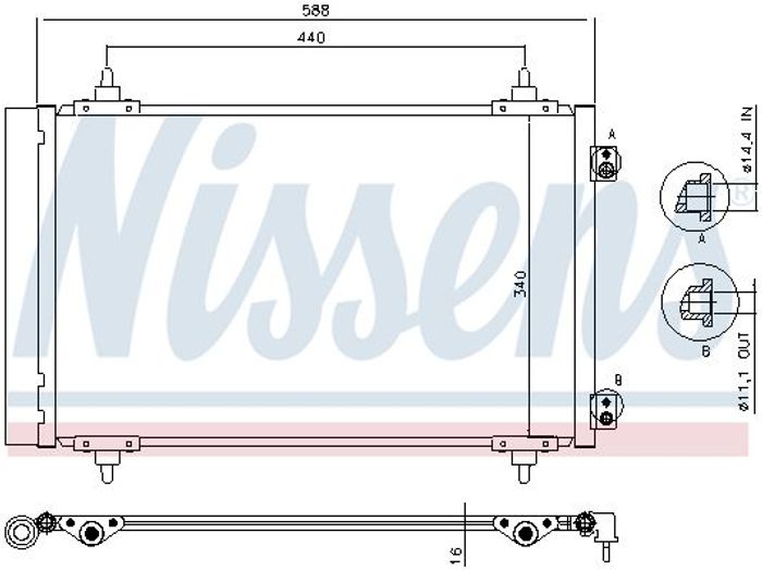 Klimaanlage Kondensator (mit Trockner, (EN) additional fitting elements) pass...