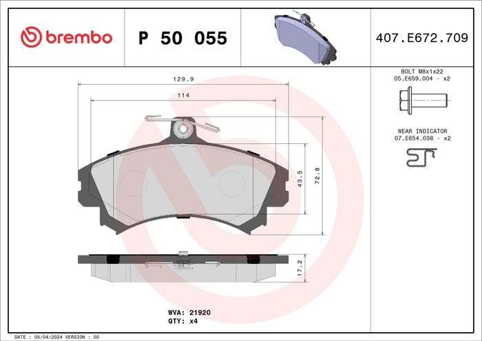 Bremsbelagsatz vorne , passt zu: BAIC SENOVA X25; MITSUBISHI CARISMA, COLT, C...
