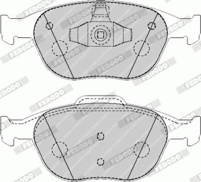 Bremsbelagsatz vorne (mit Schloss), passt zu: FORD FIESTA, FIESTA V, FOCUS I,...