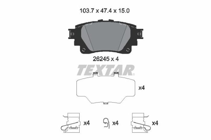 Bremsbelagsatz hinten (mit Extras), passt zu: LEXUS LBX, NX II, RX, RZ, UX; T...