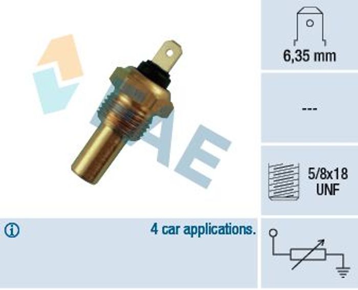 Kühlmitteltemperatur -Sensor (anzahl der Pins: 1, schwarz) passt zu: JAGUAR X...