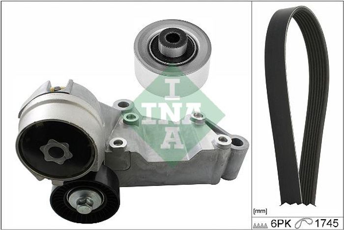 Satz der Rippenriemen (mit Spanner) passt zu: FORD TOURNEO CONNECT, TRANSIT C...