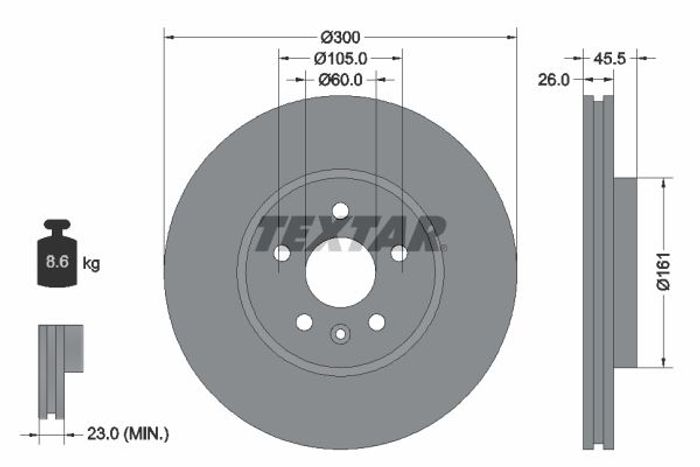 Bremsscheibe vorne L/R passt zu: BUICK ENCORE; CHEVROLET TRAX; OPEL MOKKA / M...