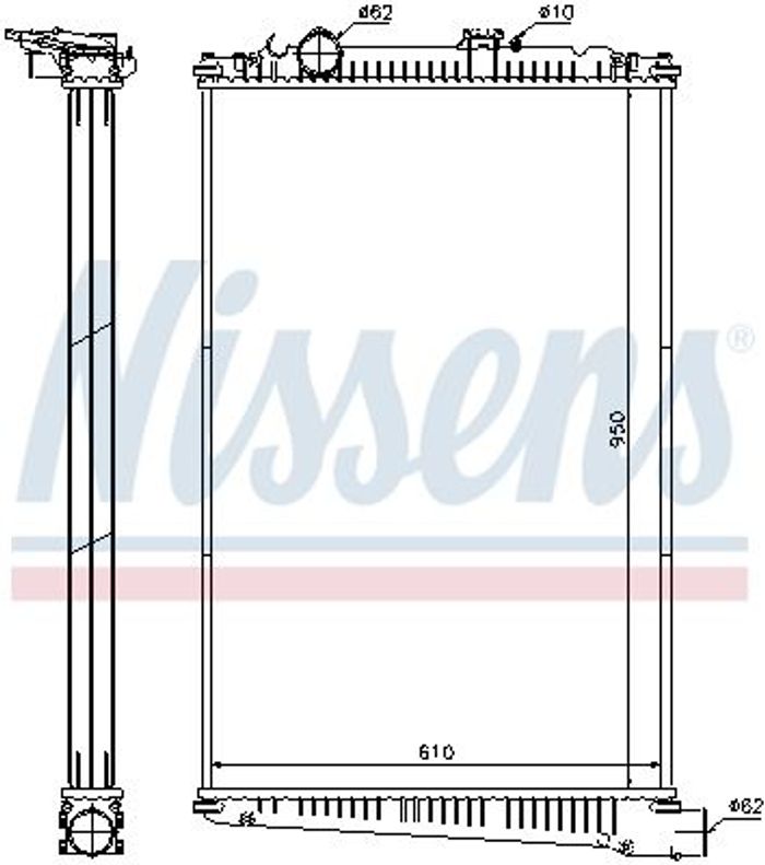 Kühler Motor ((en) without frame) passt zu: DAF CF 85 MX265-XF355M 01.01-12.20