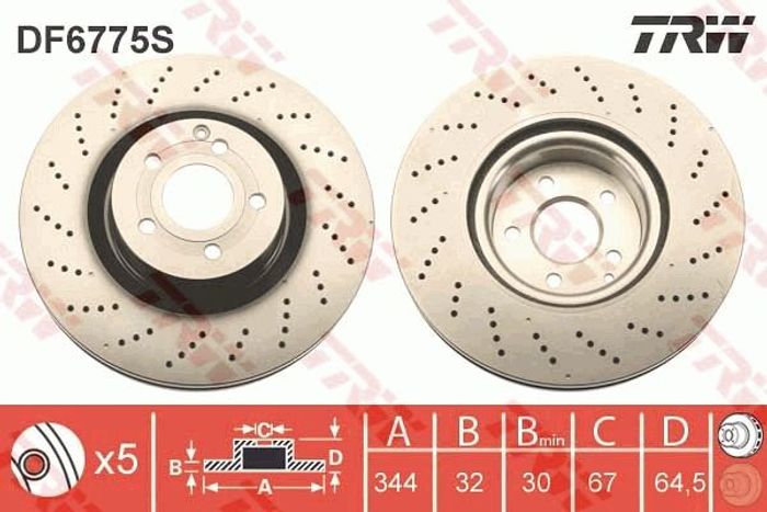 Bremsscheibe vorne L/R passt zu: MERCEDES C (C204), E (A207), E (C207), E T-M...
