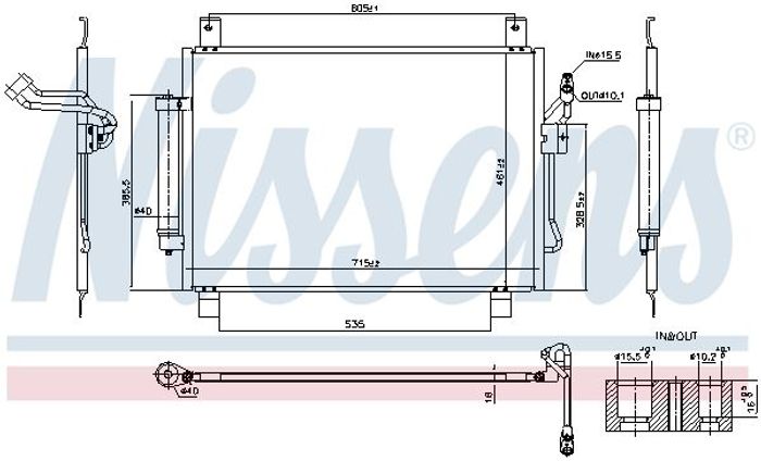 Klimaanlage Kondensator (mit Trockner, (EN) additional fitting elements) pass...