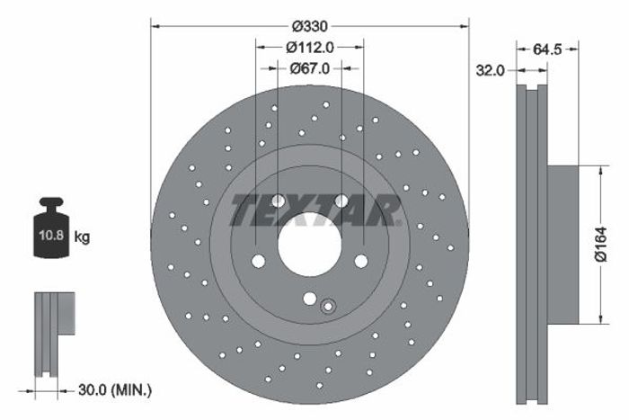 Bremsscheibe vorne L/R passt zu: MERCEDES E (W211), E T-MODEL (S211), SL (R23...