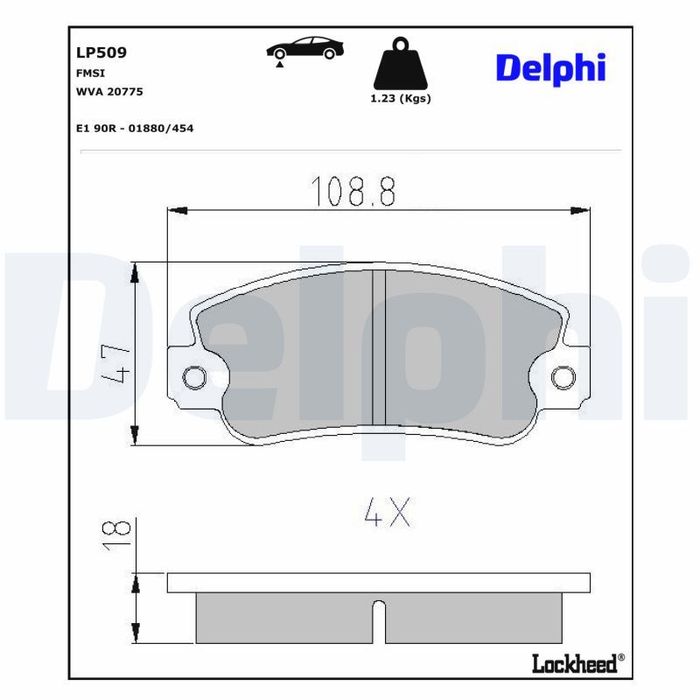Bremsbelagsatz vorne , passt zu: FIAT UNO; SEAT FURA, IBIZA I, MALAGA, MARBEL...