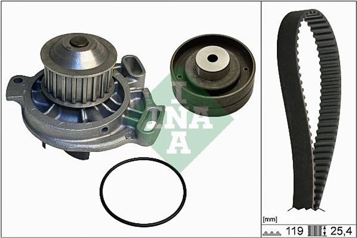 Ventilsteuerung Satz (Riemen + Rolle + Flüssigkeitspumpe) passt zu: VOLVO 240...