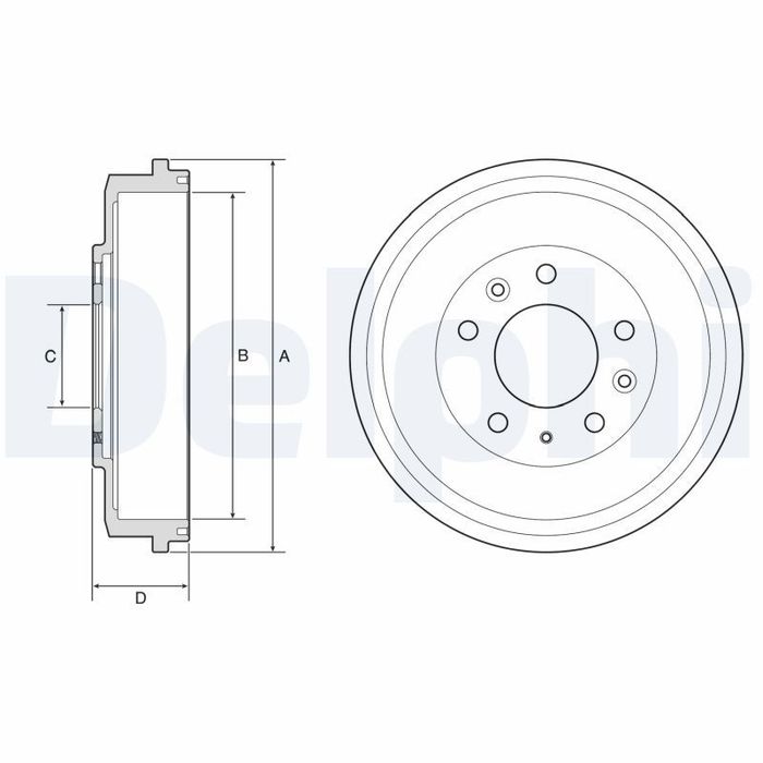 Bremstrommel hinten passt zu: MAZDA 626 V, PREMACY 1.8/1.9/2.0D 05.97-03.05