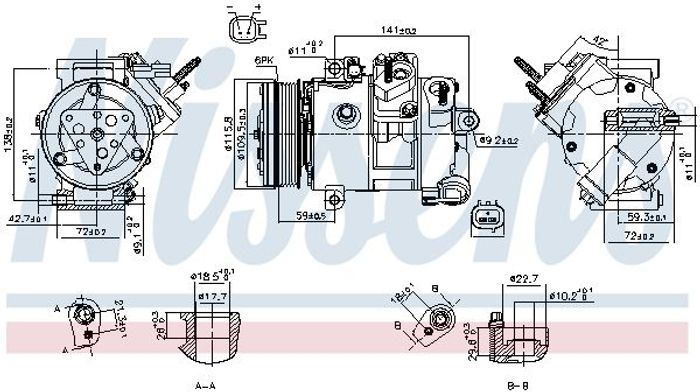 Klimakompressor passt zu: FORD GALAXY III, GALAXY MK III, MONDEO V, S-MAX, TO...