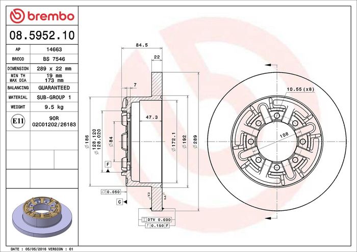 Bremsscheibe hinten L/R (289mmx22mm) passt zu: IVECO ZETA, DAILY I, DAILY II,...