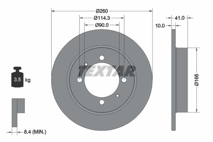 Bremsscheibe hinten L/R (ohne Radschraube) passt zu: VOLVO S40 I, V40; MITSUB...