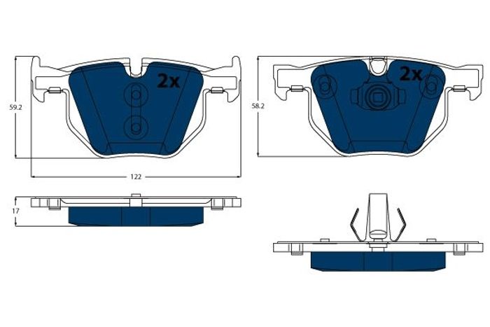 Bremsbelagsatz hinten ((EN) for hybrid vehicles), passt zu: BMW X5 (E70), X5...