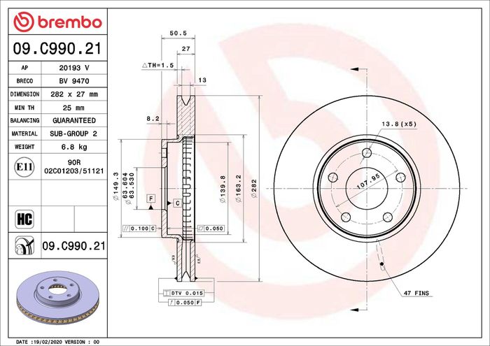 Bremsscheibe vorne L/R passt zu: FORD FOCUS IV 1.0-2.0D 01.18-11.25