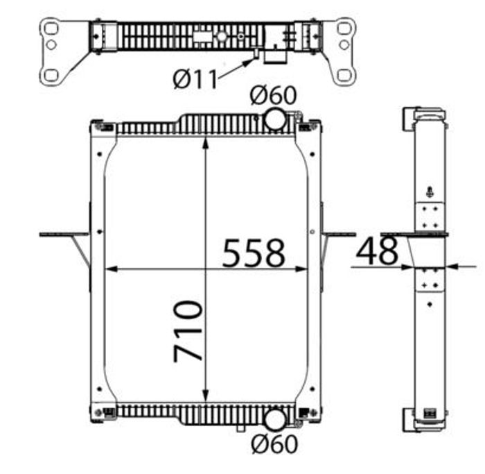 Kühler Motor ((en) with frame) passt zu: RVI MIDLUM; VOLVO FL II D7E240-DXi7...