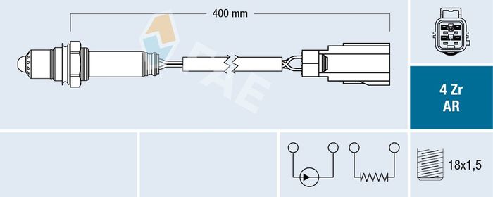 Lambdasonde (anzahl der Leitungen 4, 400mm) passt zu: VOLVO S60 II, S80 II, S...