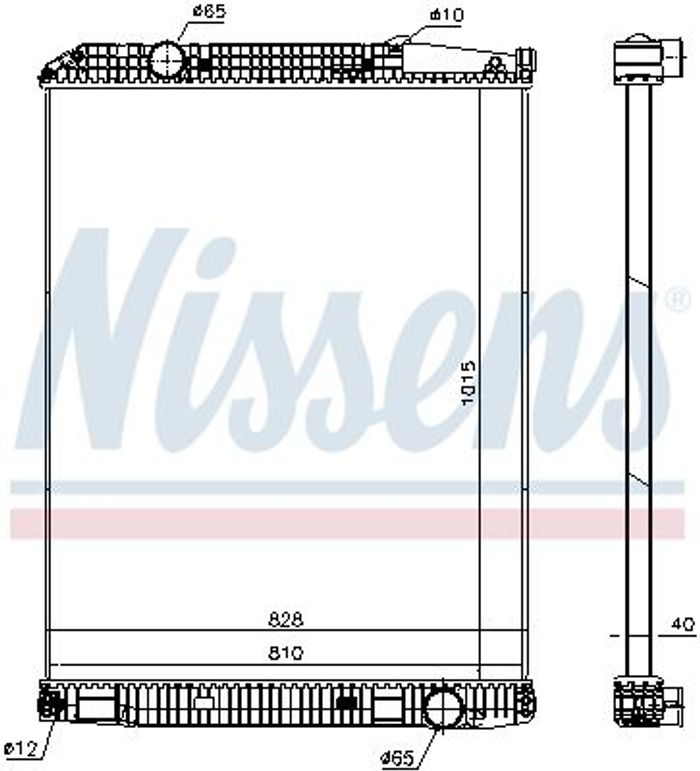 Kühler Motor ((en) without frame) passt zu: MERCEDES TOURO (O 500), TRAVEGO (...