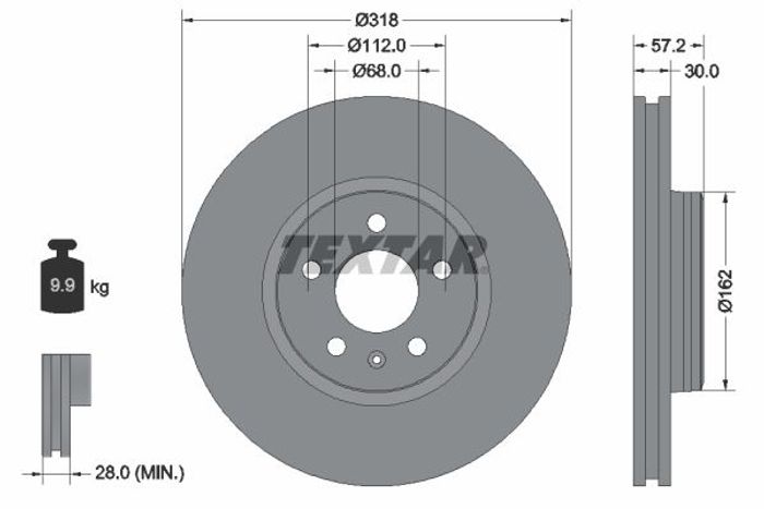 Bremsscheibe vorne L/R passt zu: AUDI A4 ALLROAD B9, A4 B8, A4 B9, A5, A6 ALL...