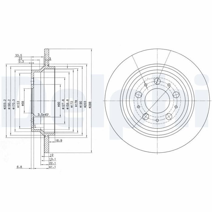 Kpl. Scheibenbremsen hinten L/R passt zu: VOLVO S60 I, S70, S80 I, S80 II, V7...
