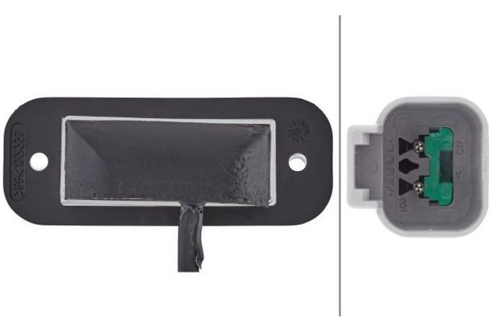 Kennzeichenleuchte (LED, 24V, farbe: schwarz, glasfarbe: durchsichtig, 33x24mm)