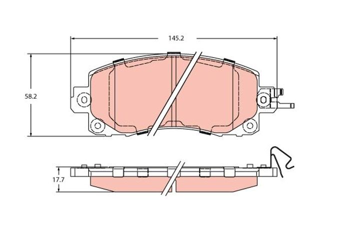 Bremsbelagsatz vorne (mit Feder), passt zu: SUBARU FORESTER, IMPREZA, OUTBACK...