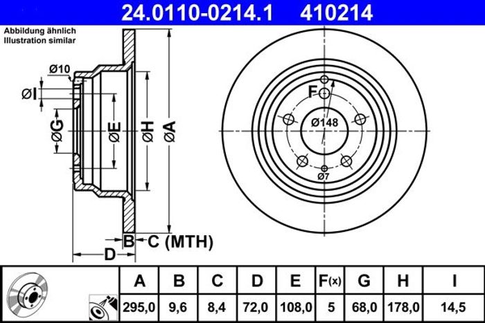 Bremsscheibe hinten L/R passt zu: VOLVO 850, C70 I, S70, V70 I 2.0-2.5D 06.91...