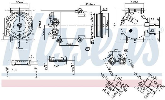 Klimakompressor passt zu: VOLVO S60 II, S80 II, V40, V60 I, V70 III; FORD C-M...
