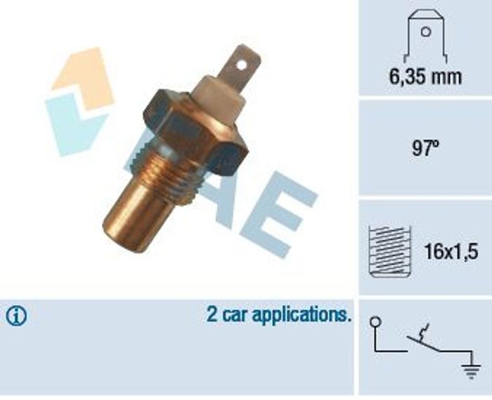 Temperaturschalter, Kühlmittelwarnlampe