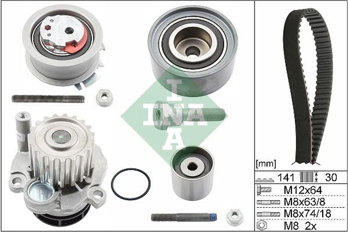 Ventilsteuerung Satz (Riemen + Rolle + Flüssigkeitspumpe) passt zu: AUDI A3,...