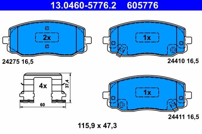 Bremsbelagsatz vorne , passt zu: HYUNDAI I10 I, I20 I; KIA PICANTO I, PICANTO...