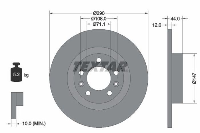 Bremsscheibe hinten L/R passt zu: PEUGEOT 508, 508 I 1.6-2.2D 11.10