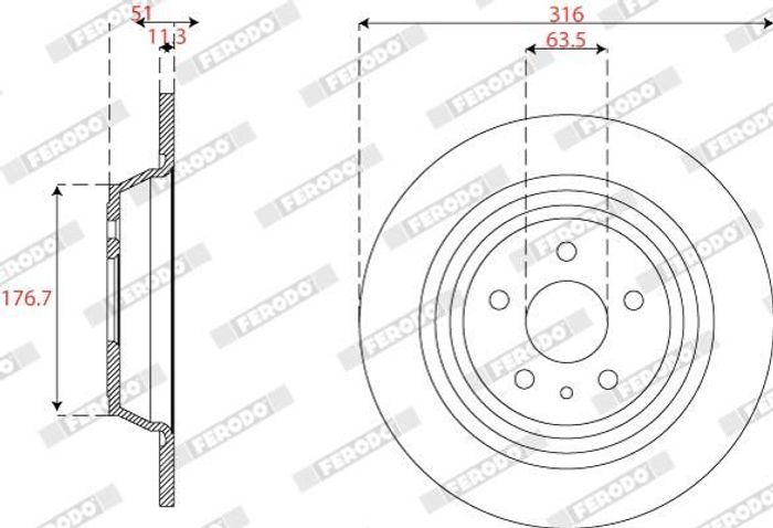 Kpl. Scheibenbremsen hinten L/R passt zu: FORD KUGA II, MONDEO V; FORD USA ED...