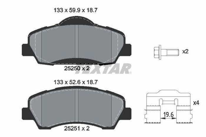 Bremsbelagsatz vorne , passt zu: CITROEN C-ELYSEE, C4 CACTUS; PEUGEOT 301, 30...