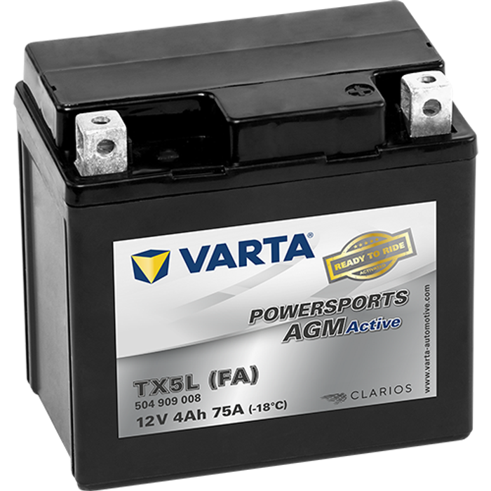 Batterie AGM/Starterbatterie VARTA 12V 4Ah 75A P+ Wartungsfrei 113x70x105mm S...