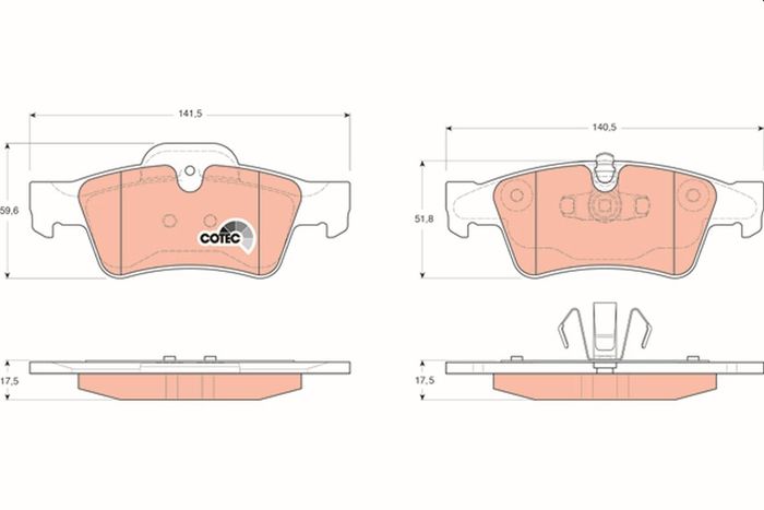 Bremsbelagsatz hinten , passt zu: MERCEDES G (W463), GL (X164), M (W164), R (...