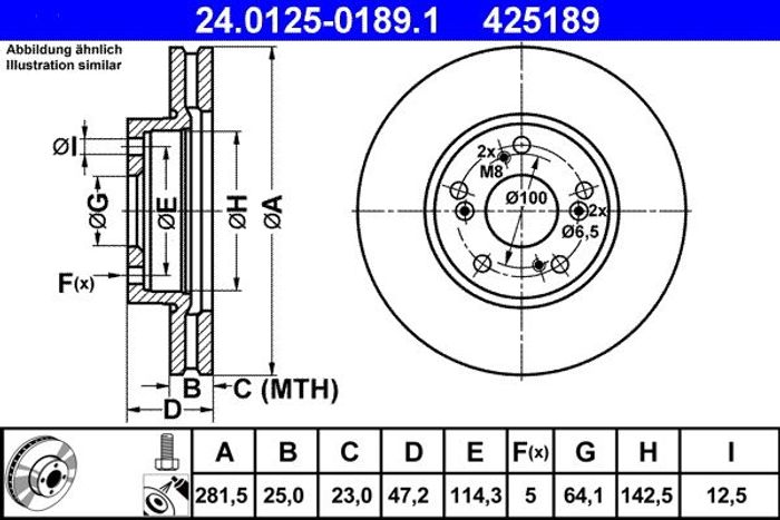 Bremsscheibe vorne L/R passt zu: HONDA CIVIC VIII, CR-V II, FR-V 1.7-2.2D 08....