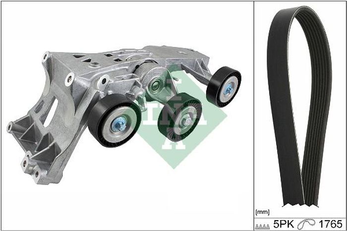Satz der Rippenriemen (mit Spanner) passt zu: MERCEDES A (W169), B SPORTS TOU...