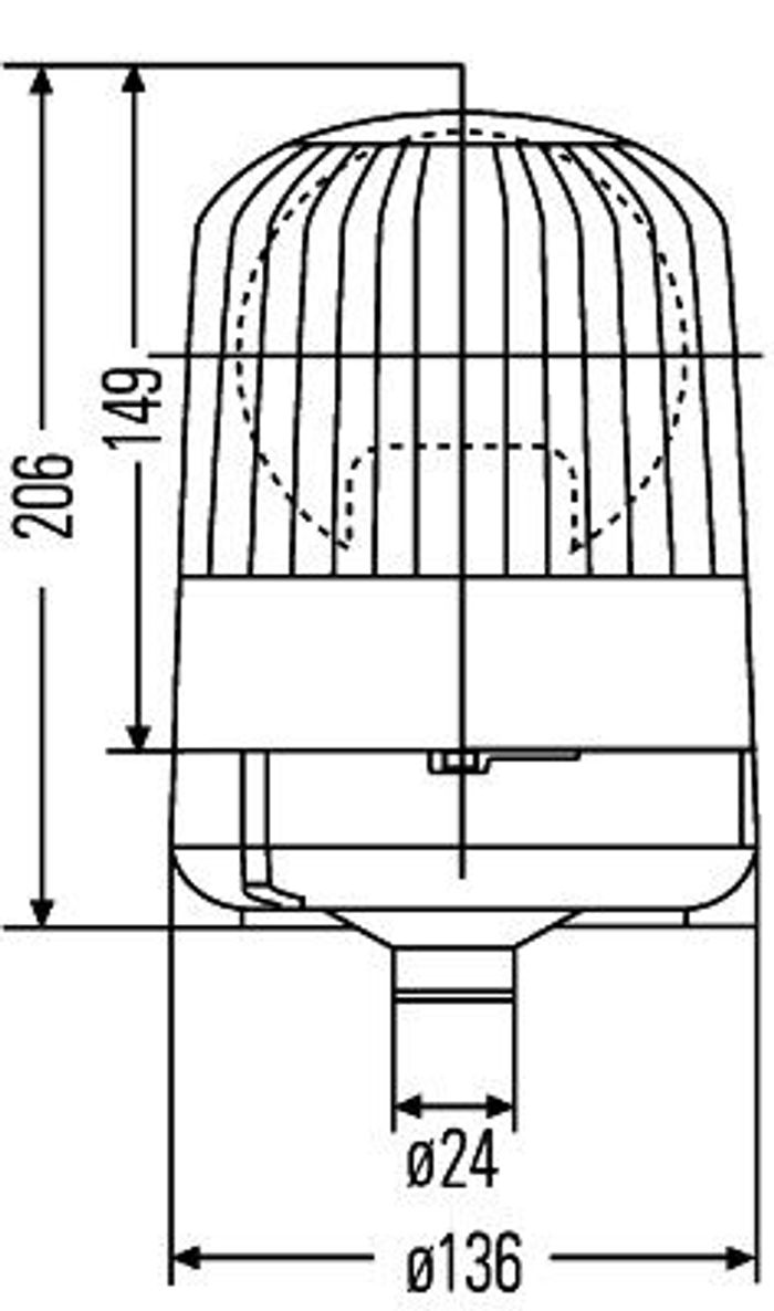 Lampa sygnalizacyjna (kogut) 12V; JUNIOR FL; KL Junior FL, h1