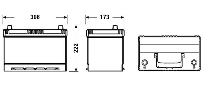 Batterie EXIDE 12V 95Ah/800A (EN) START&STOP EFB (P+ standardpol) 306x173x222...