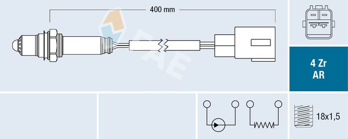 Lambdasonde (anzahl der Leitungen 4, 400mm) passt zu: LEXUS CT, GS, IS C, IS...
