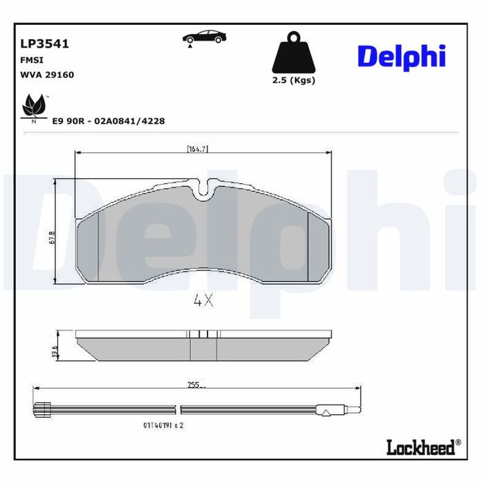 Bremsbelagsatz vorne , passt zu: IVECO DAILY III; RVI MASCOTT; NISSAN CABSTAR...