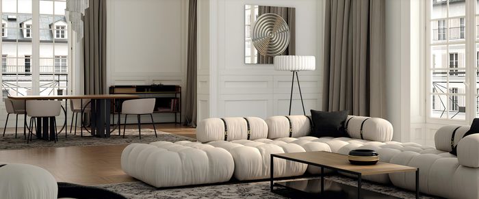 Ecksofa L-form Sofa Weiß Sofas Modern Wohnzimmer Textil Polster Design Eck Neu